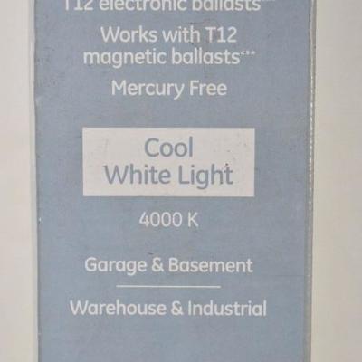 Pair of GE Cool White Universal T8/T12 LED Light Bulbs, 48