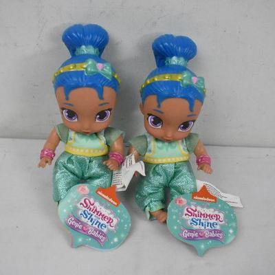 2x Shimmer and Shine Genie Babies, Nickelodeon - New