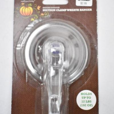 Suction Clamp Wreath Hangers, Qty 3 - New