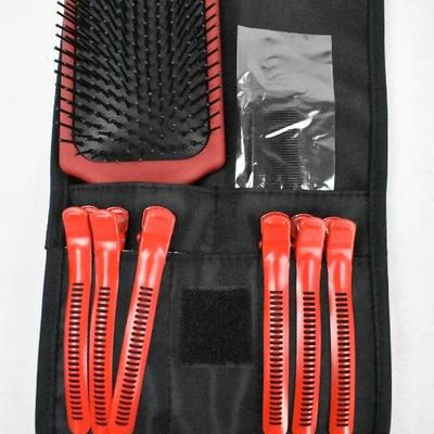 Hot Hair Tools Cool Carry Bag with Brush, Comb & Styling Clips - New