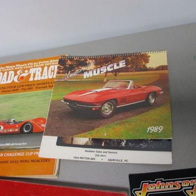 Lot 143 - Car Racing Items - Cards Stickers License Plate
