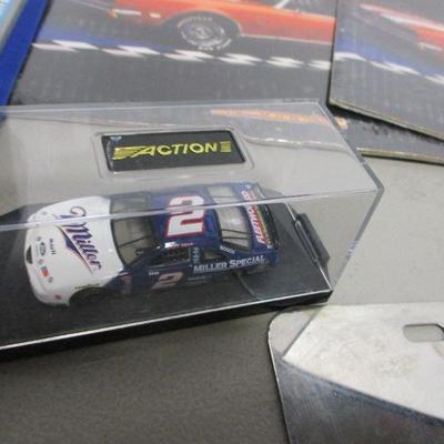 Lot 143 - Car Racing Items - Cards Stickers License Plate