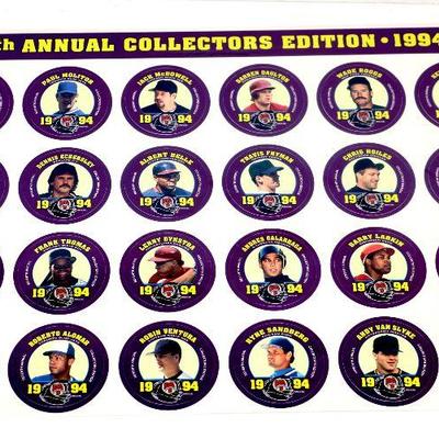 1994 KING B BASEBALL DISCS 7th Annual Collectors Edition Uncut Sheets - Lot of 5