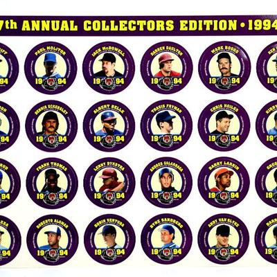 1994 KING B BASEBALL DISCS 7th Annual Collectors Edition Uncut Sheets - Lot of 5