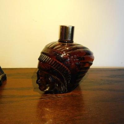 Set of Three Collector Native American Avon Cologne and After Shave Bottle