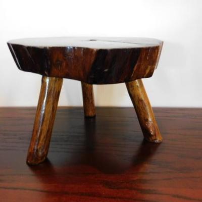 Natural Wood Live Edge Hand Crafted Foot Stool 12