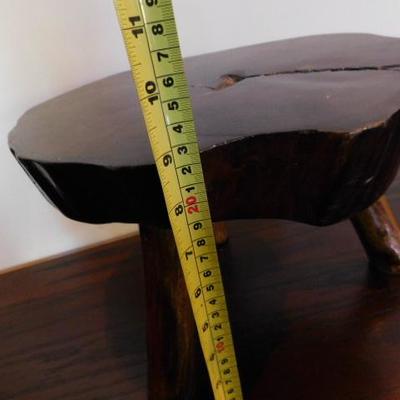 Natural Wood Live Edge Hand Crafted Foot Stool 12