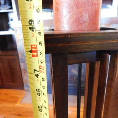 1st Choice of 2:  Decorative Wood Arts and Craft Style Candle Holder Tower 6