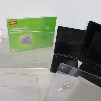 Lot 257 - Wall Hanging Stand Up Sign Displays - Book Ends