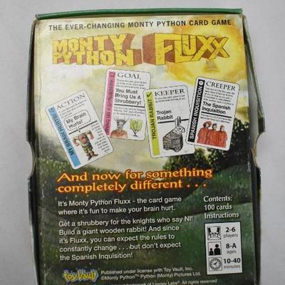 Monty Python Fluxx Game - Missing 4 out of 100 Cards, Still Very Playable