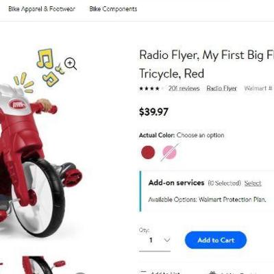 Radio Flyer, My First Big Flyer Tricycle, Red - New, Open Box, $40 @ Walmart