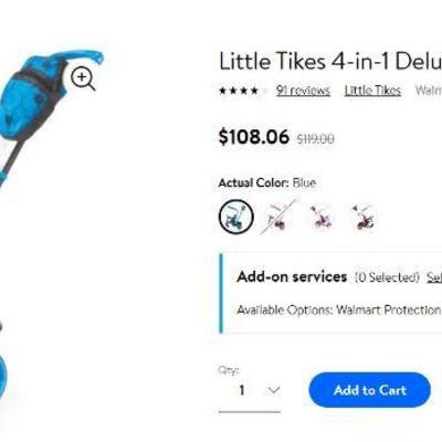 Little Tikes 4-in-1 Deluxe Edition Trike, Neon Blue - New, Sale @ Walmart $108