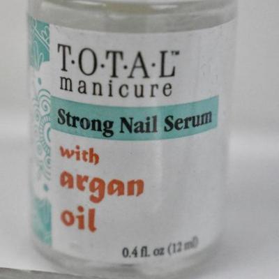 Total Manicure Strong Nails Serum w/Argan Oil. Moisturize Brittle Nails - New