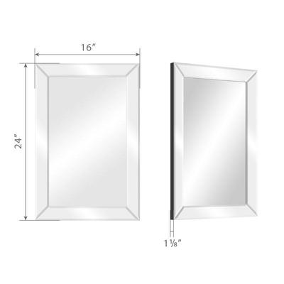 16x24 Beveled Wall Accent Mirror With Mirror Panel Border - New, $45 @ Walmart