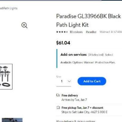 LED Path Light Kit GL33966BK Black Aluminum - New, Open, $61 @ Walmart