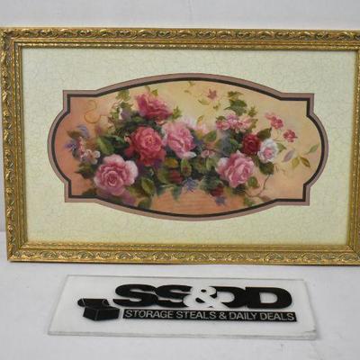 Floral Roses Bouquet Art Image by D. Giacomo, Frame Size 13.5" x 21.5"