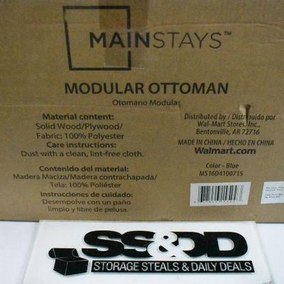 Mainstays Modular Ottoman, Navy - New