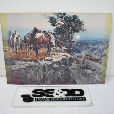 Unscheduled Stop from Russell Museum Montana, 14"x20" - Vintage dated 1980