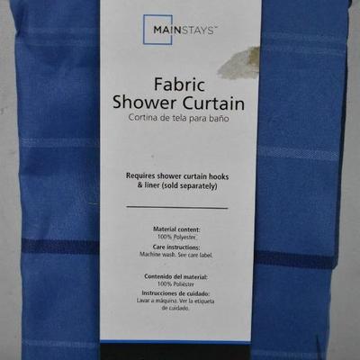 Fabric Shower Curtain, Blue Stripes by Mainstays - New