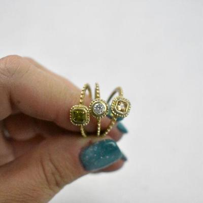 19 Costume Jewelry Rings, Various Sizes