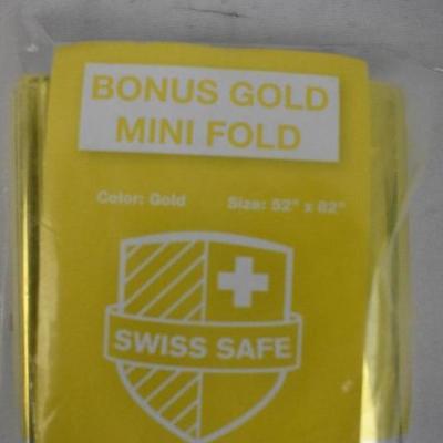 Qty 5 Emergency Thermal Blankets by Swiss Safe 52