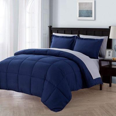 Queen Navy/Gray 7-Piece Queen Down Alternative Comforter Set - New, $67 @ Amazon