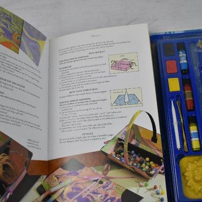 Decorative Paper Crafts Workstation. Instruction Book with Supplies