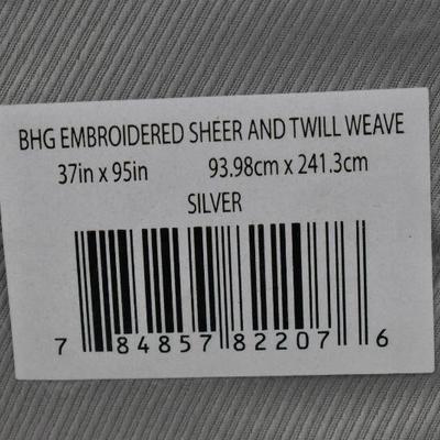 Silver BH&G Embroidered Sheer & Twill Weave 4 Pack, 37