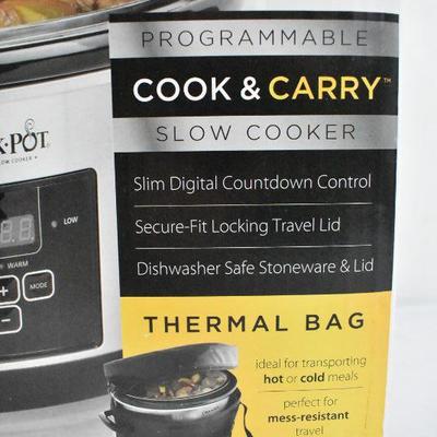 Crock Pot with Thermal Bag, 7 Quart for 8+ People - Missing Lid