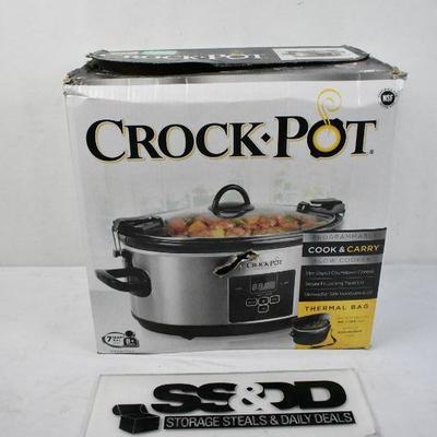 Crock Pot with Thermal Bag, 7 Quart for 8+ People - Missing Lid