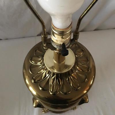 Lot 38 - Phesant Print & Brass Lamp