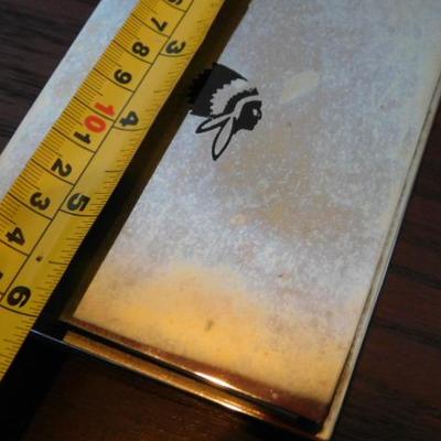 Vintage Metal Case Native American Chief Logo Receipt Cover with Pad 6
