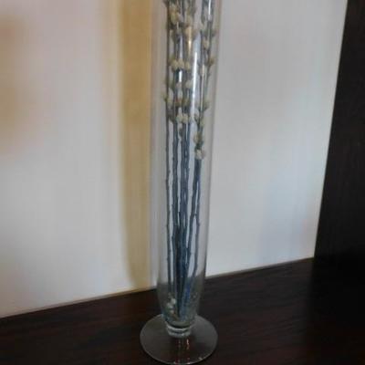Tall Clear Glass Flower Vase 35