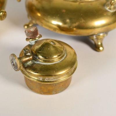 Lot G-1: Antique Brass Tea Kettle with Stand