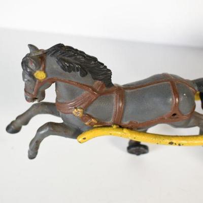 Lot G-13: Vintage Cast Iron Horse and Wagon