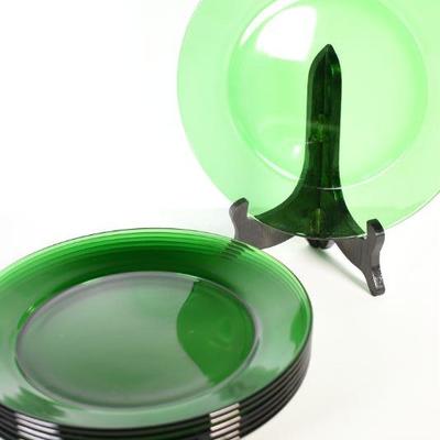 Lot G-15: Vintage Green Glass Plates