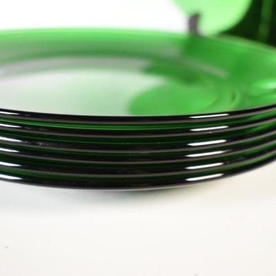 Lot G-15: Vintage Green Glass Plates