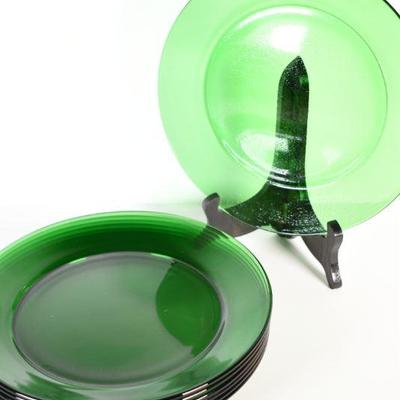 Lot G-15: Vintage Green Glass Plates