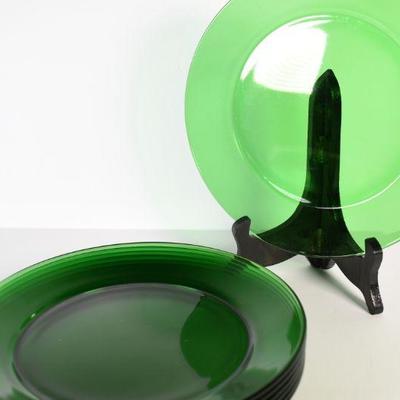 Lot G-15: Vintage Green Glass Plates