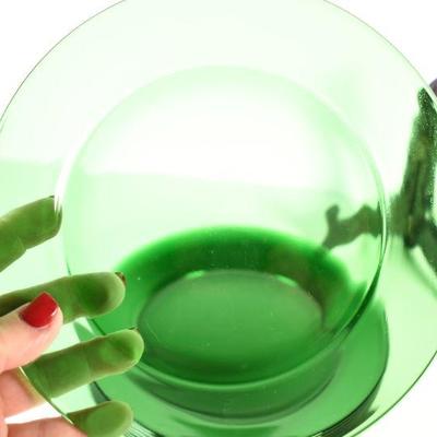 Lot G-15: Vintage Green Glass Plates