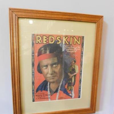 1929 Movie Bill for the Silent Picture 'Redskin' Professionally Framed 19