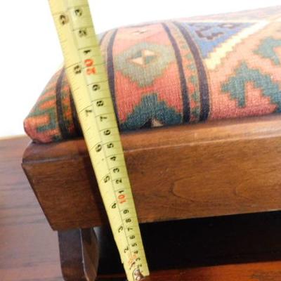Needle Work Upholstered Southwestern Foot Stool with Maple Wood Frame 15