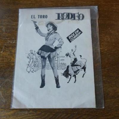 1950's El Toro Rodeo Official Program with a Coca-Cola Full Color Spread Advertisement