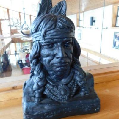 Native American Brave Tobacco Store Plaster 1936 Bust 8