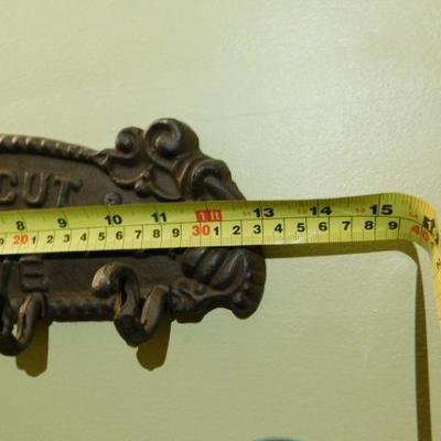 Cast Iron Haircut and Shave Advertising Hat Rack Reproduction Plaque 13'x5