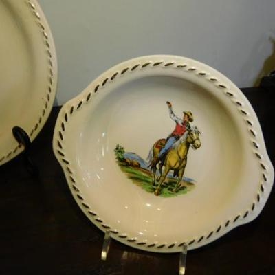 Set of Three Roy Rogers Collector Plates Marked Rodeo by Universal USA