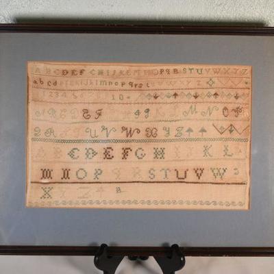 Lot G-78: Antique Framed Needlepoint