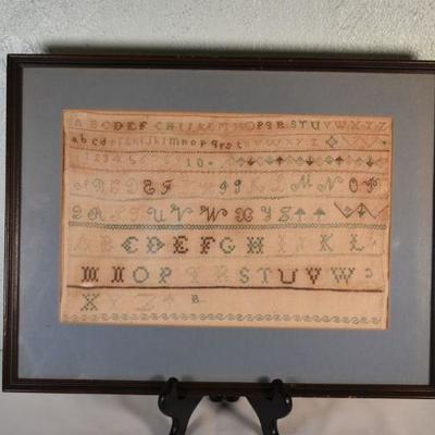 Lot G-78: Antique Framed Needlepoint