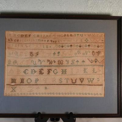 Lot G-78: Antique Framed Needlepoint