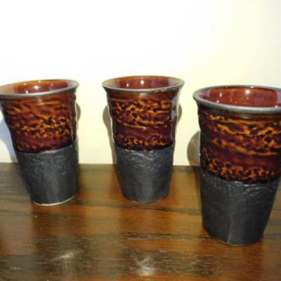 Set of 4 Ceramic Stoneware Shot or Whiskey Glasses 4